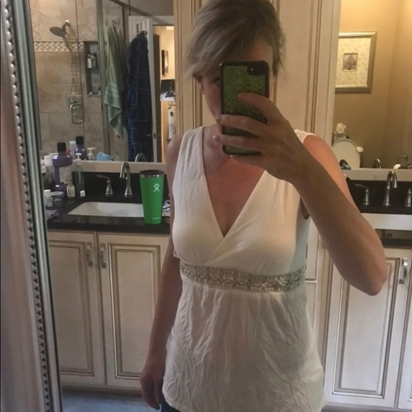 Gorgeous NWT: cream and sliver beaded halter M - Picture 8 of 10